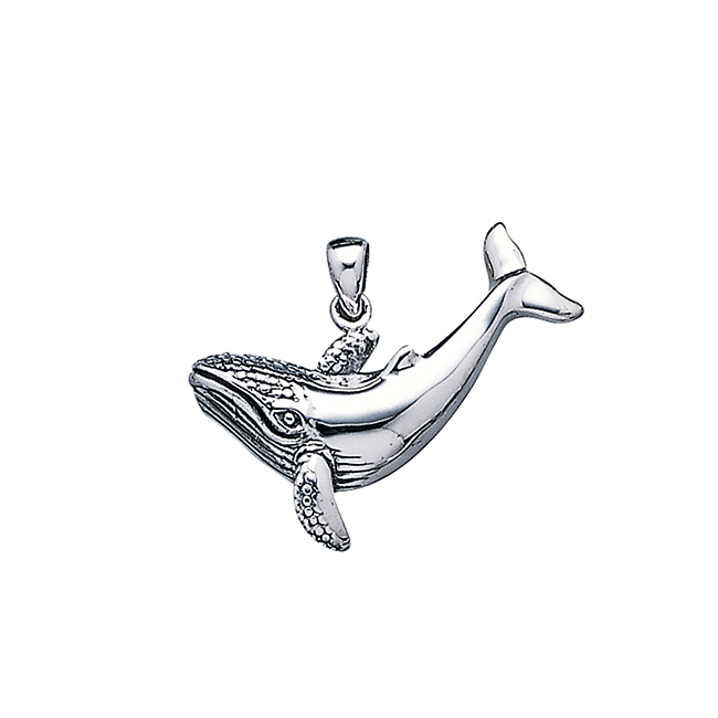 Humpback Whale Tail Sterling Silver Pendant WP034 Divesilver