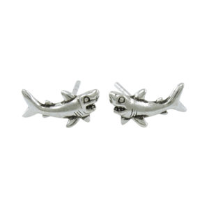 Great White Shark Sterling Silver Stud Earrings TE2575