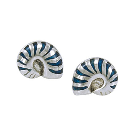 sterling silver Nautilus Shell Hook Earrings