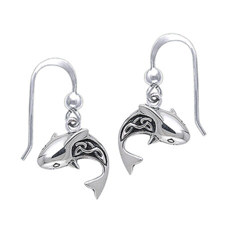 sterling silver Celtic Shark Hook Earring