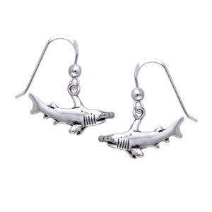 sterling silver Hammerhead Shark Hook Earrings