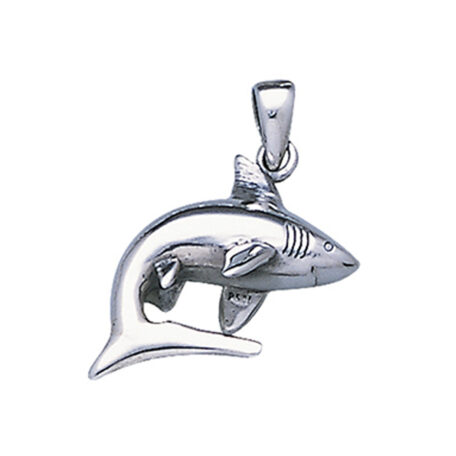 sterling silver great white shark pendant