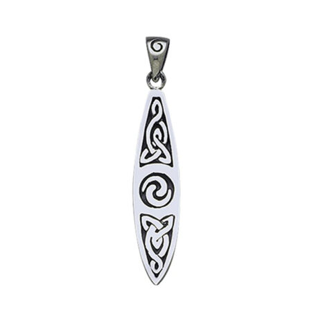 sterling silver Surfboard Celtic Style Pendant