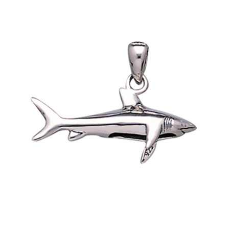 sterling silver hunting shark pendant