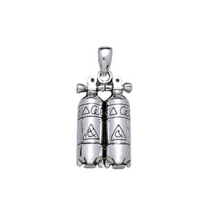 sterling silver Twin Tank Set pendant