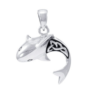 strling silver celtic shark pendant