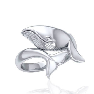 sterling silver Graceful Bull Whale ring